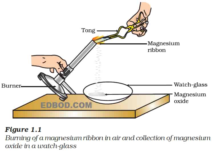 Burning of a magnesium ribbon in air and collection of magnesium